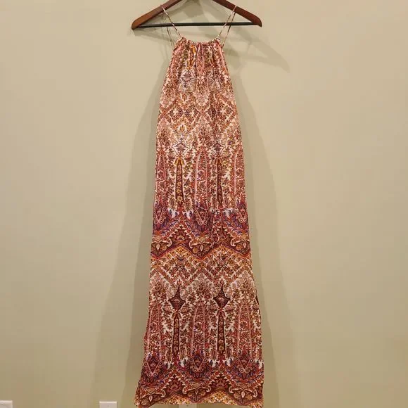 Banana Republic | Dresses | Banana Republic Womens Ramie Backless Maxi Dress  Size Xs Paisley Print Boho | Poshmark